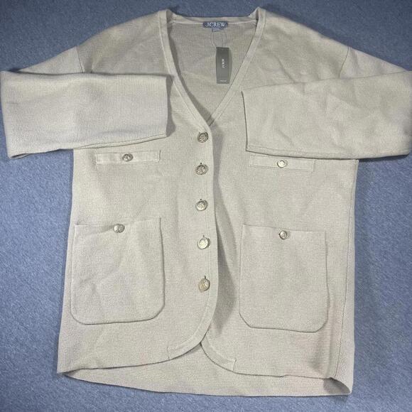 J. Crew Sweaters - New JCREW Woman’s Size S V-neck Sweater Blazer in Beige BX466 LKH Color